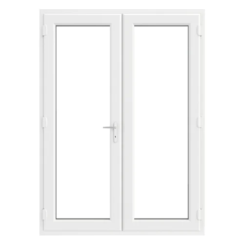 Crystal uPVC White Clear French Door Left hand master 150mm Cill Included 1390mm x 2055mm Clear Glazing