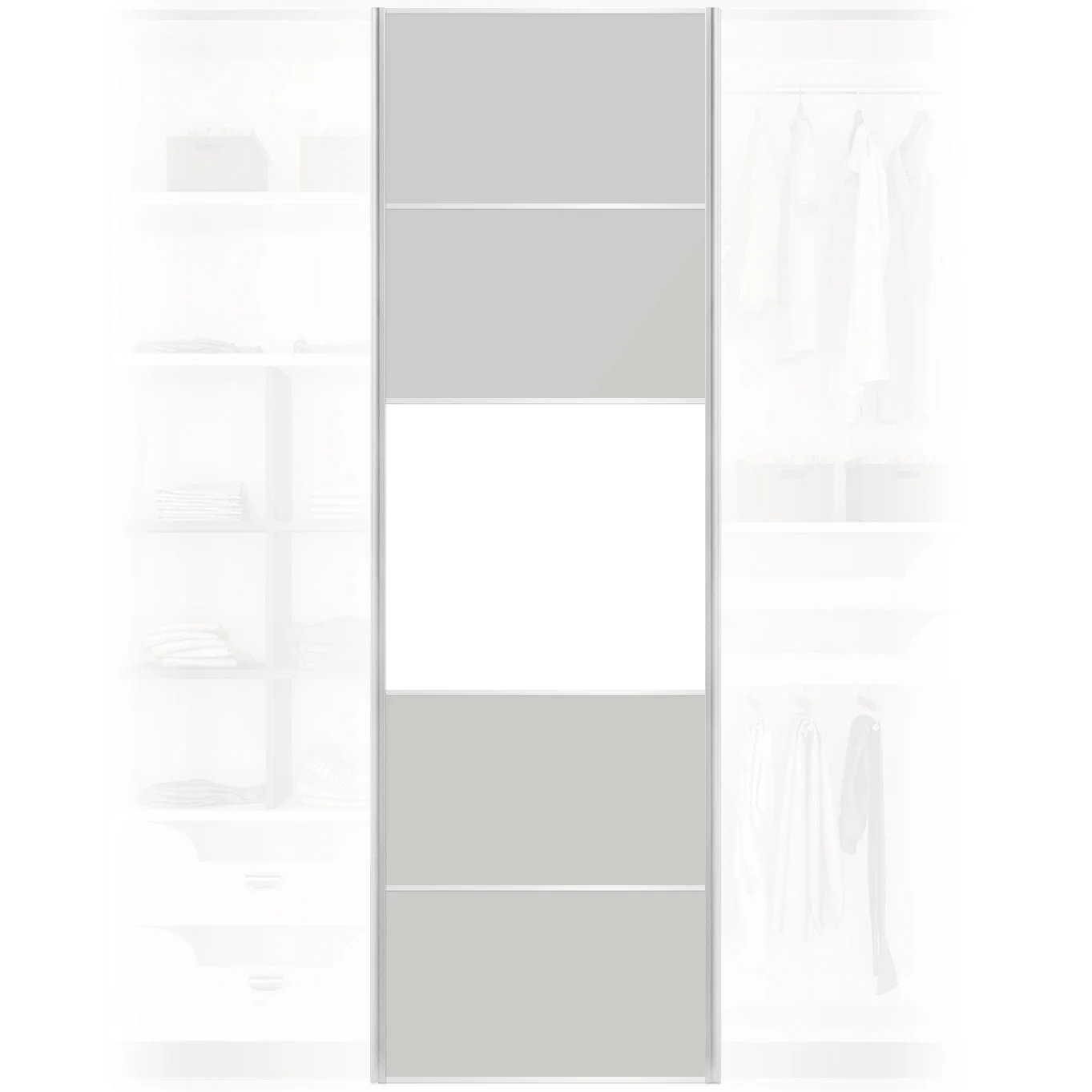 Discounted Flat-Pack Gloss Sliding Wardrobe Door, Classic Design (650x2200mm)